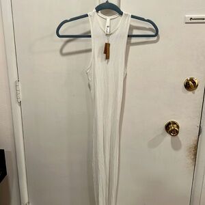 skims cotton ribbed maxi dress size xs white